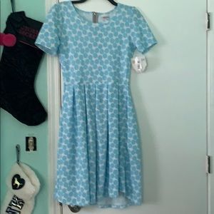 LULAROE NWT Blue and white dot dress